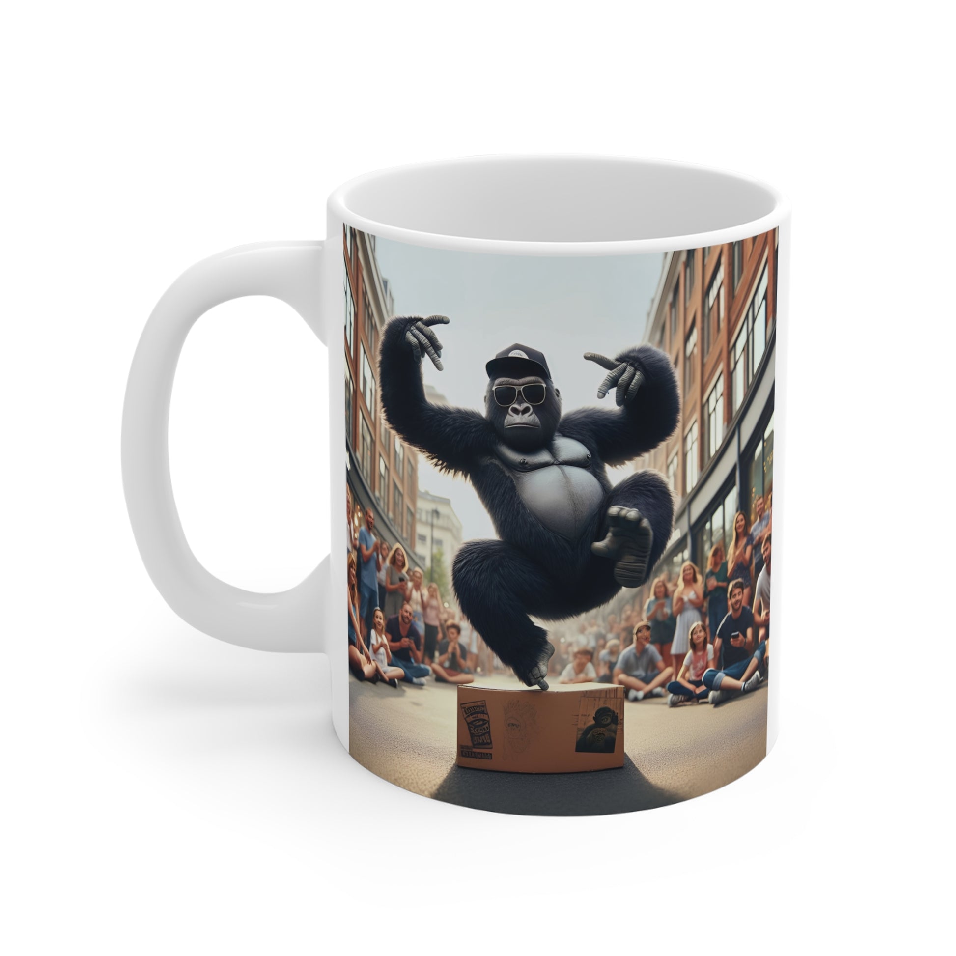 Animal Present Mug with Breakdancing Gorilla
