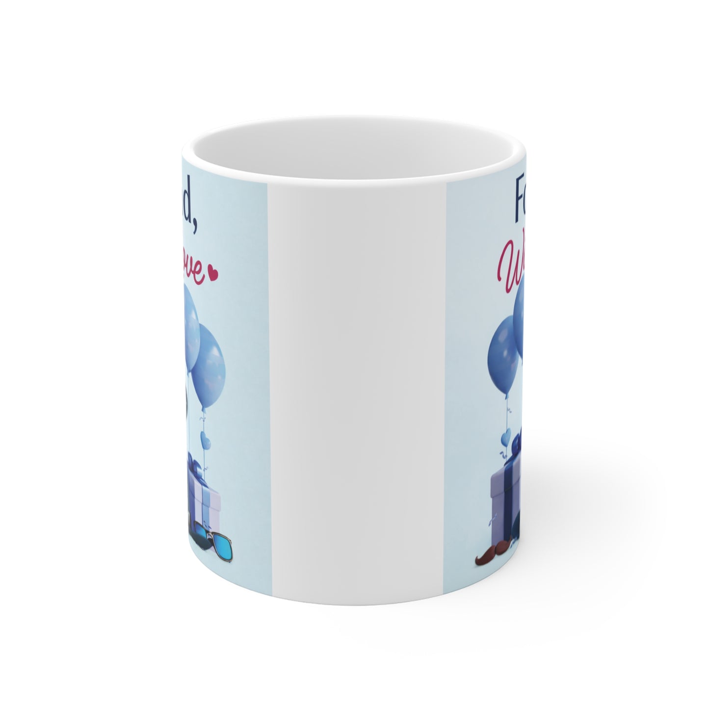Unique gift for dad mug with stylish hat, sunglasses and blue theme, perfect birthday or Christmas gift for father