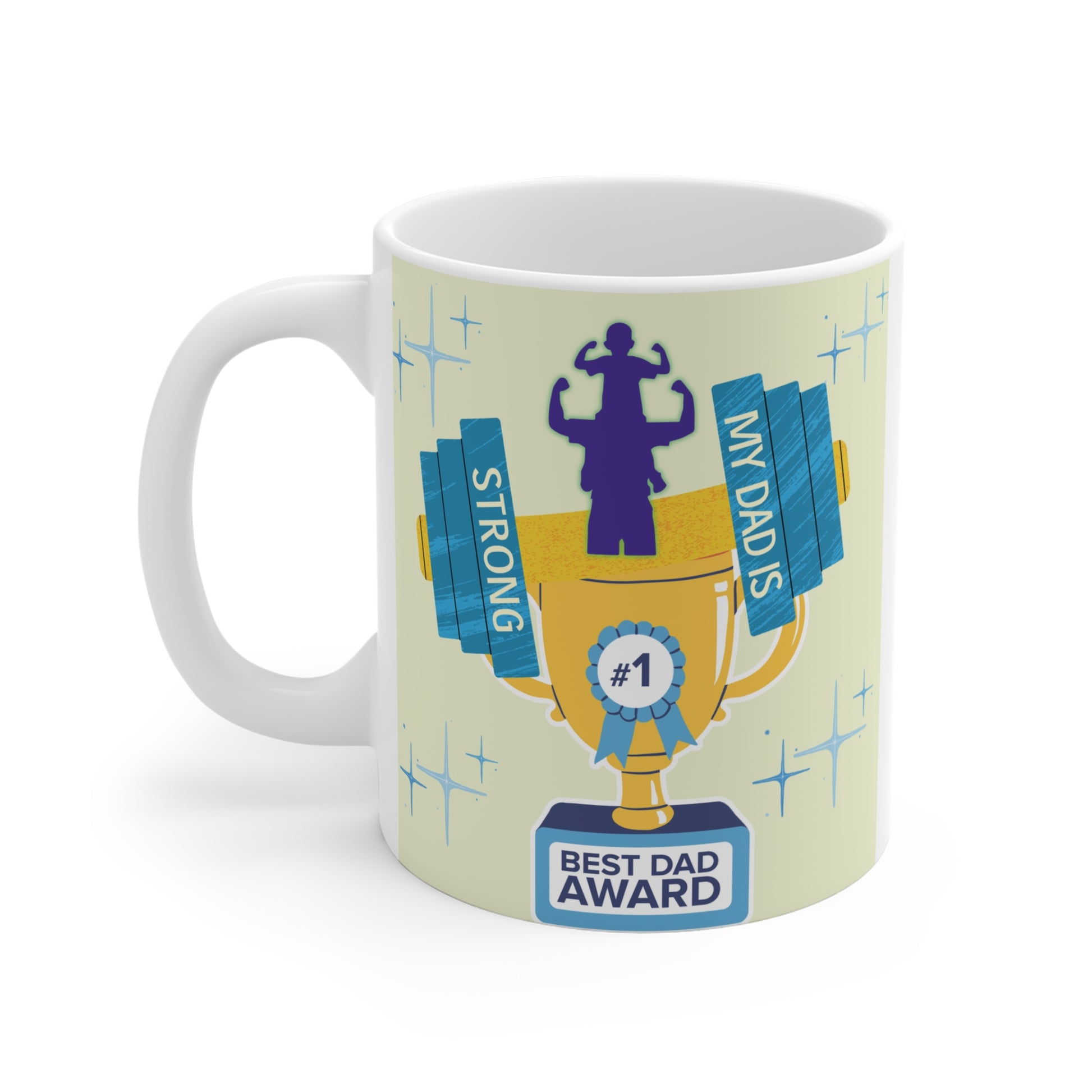 Dad coffee mug with #1 dad award graphic, thoughtful gift for father birthday or appreciation