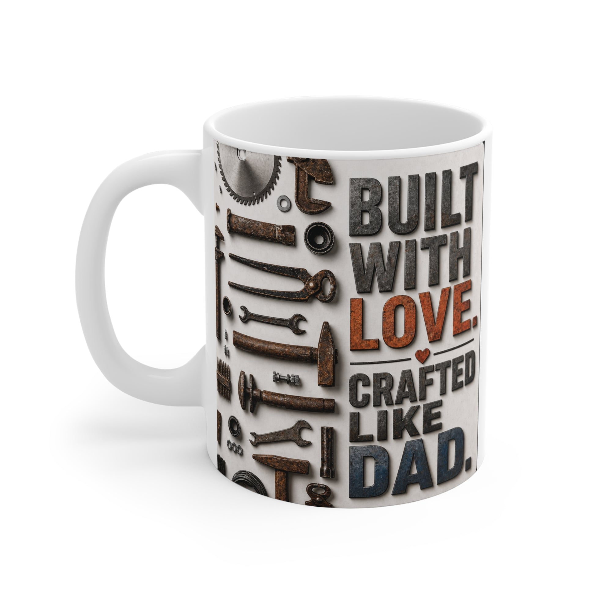 11oz dad mug with wrench and hammer design, crafted like dad message, perfect birthday or Christmas gift for father