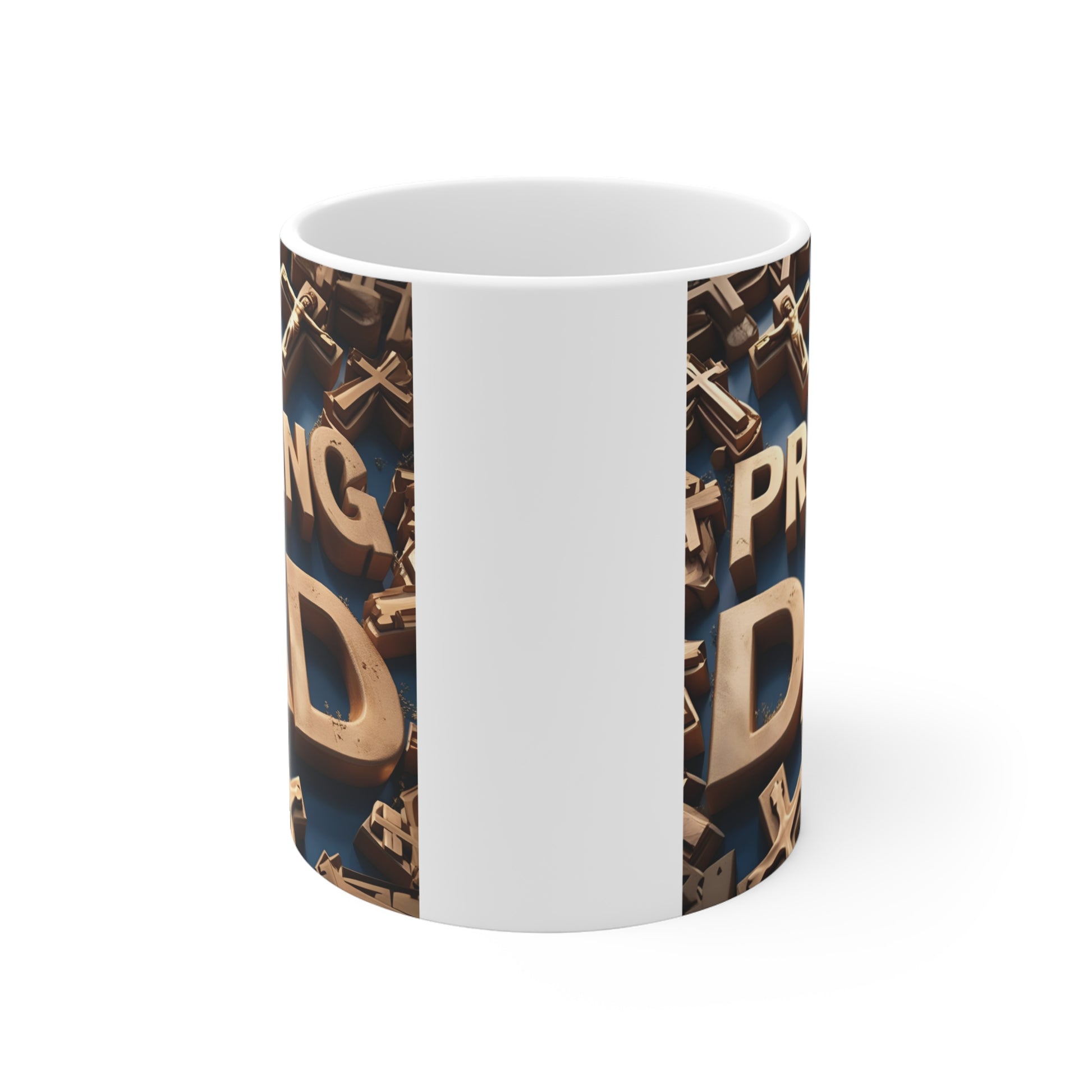 Inspirational religious mug for Christian fathers and prayer warrior dads