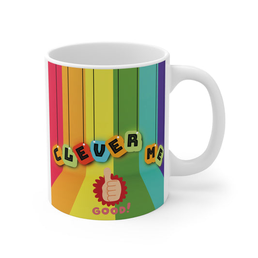 Boost your day with our "Clever Me 11oz Mug", a colorful, motivational coffee cup. Gift for teachers, coworkers, students, or anyone who loves positive vibes. 