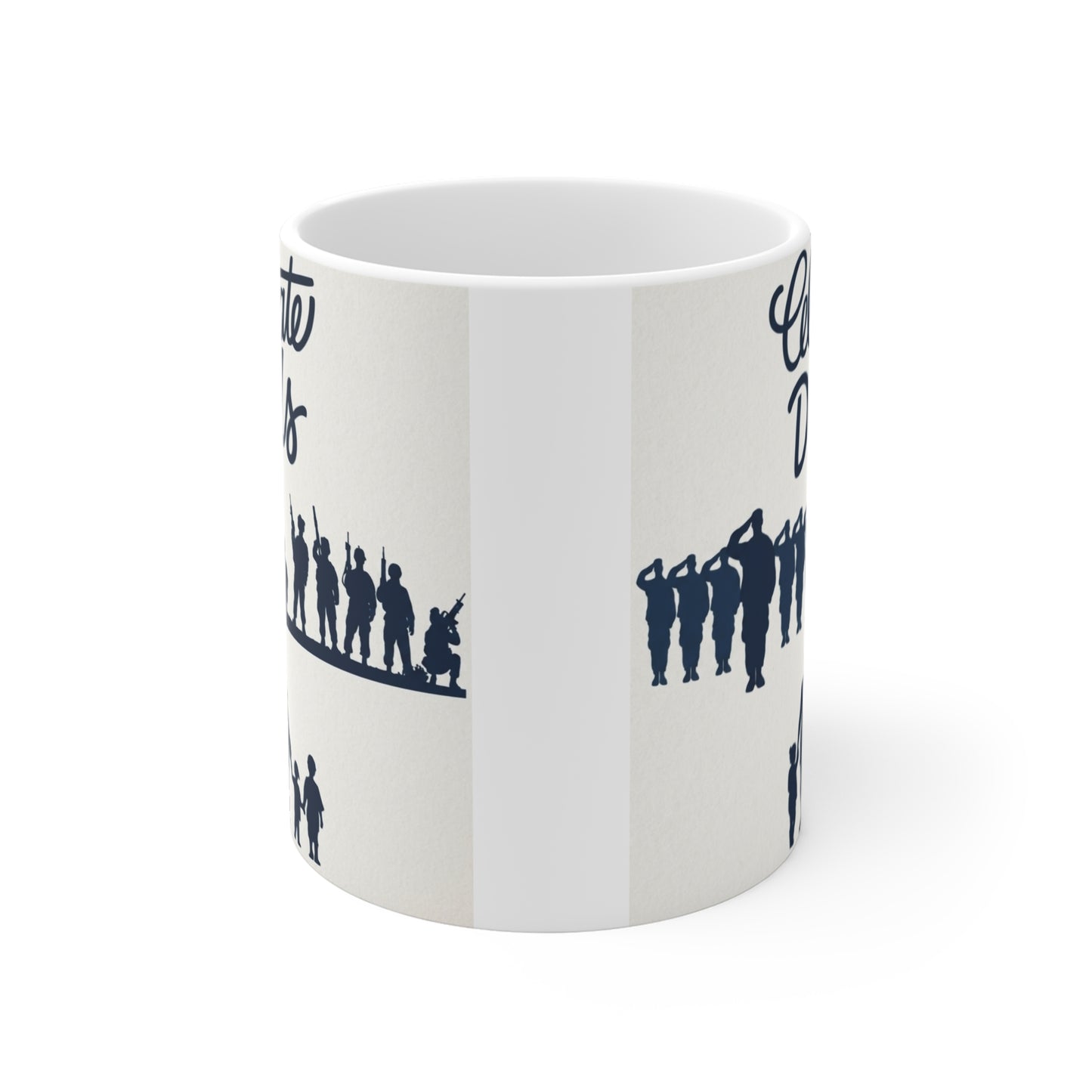 Father’s Day gift mug for dad with silhouette family artwork, durable 11oz ceramic coffee cup for everyday use