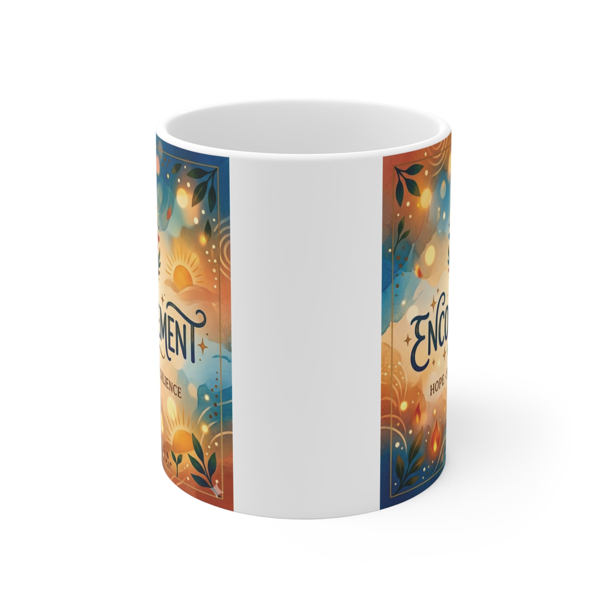 motivational butterfly coffee mug with encouragement quote, vibrant design, positive affirmation tea cup gift