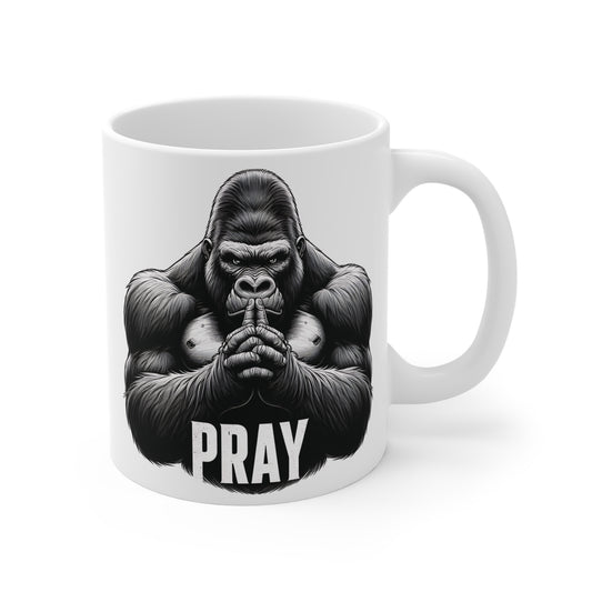 Cute Animal Coffee Mug (Gorilla Prayer Design)