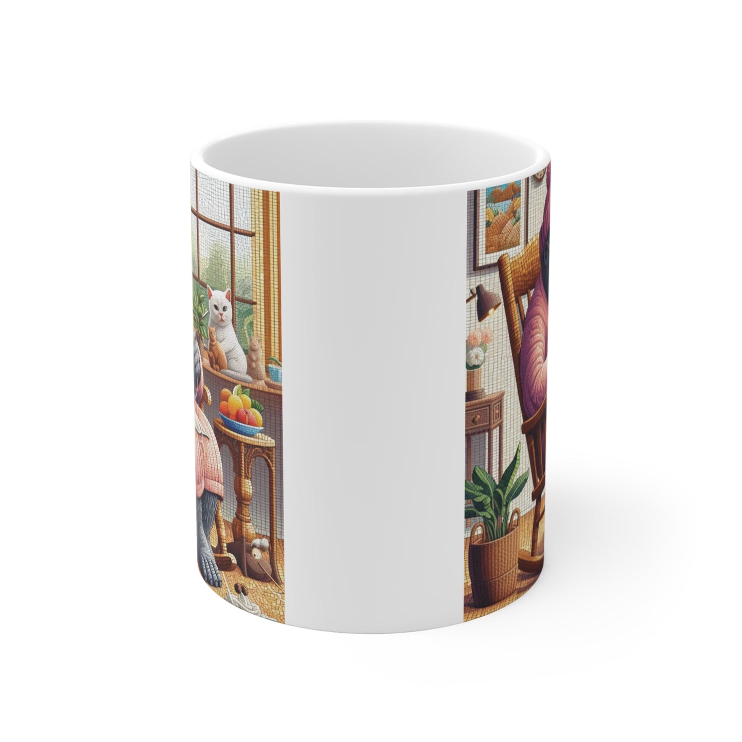 Funny Gorilla Mug with Grandma Knitting