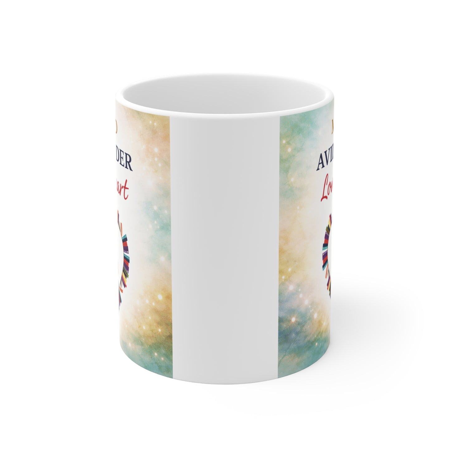 Father’s Day mug for reading dad with heart of books graphic and sentimental quote, ideal dad birthday gift