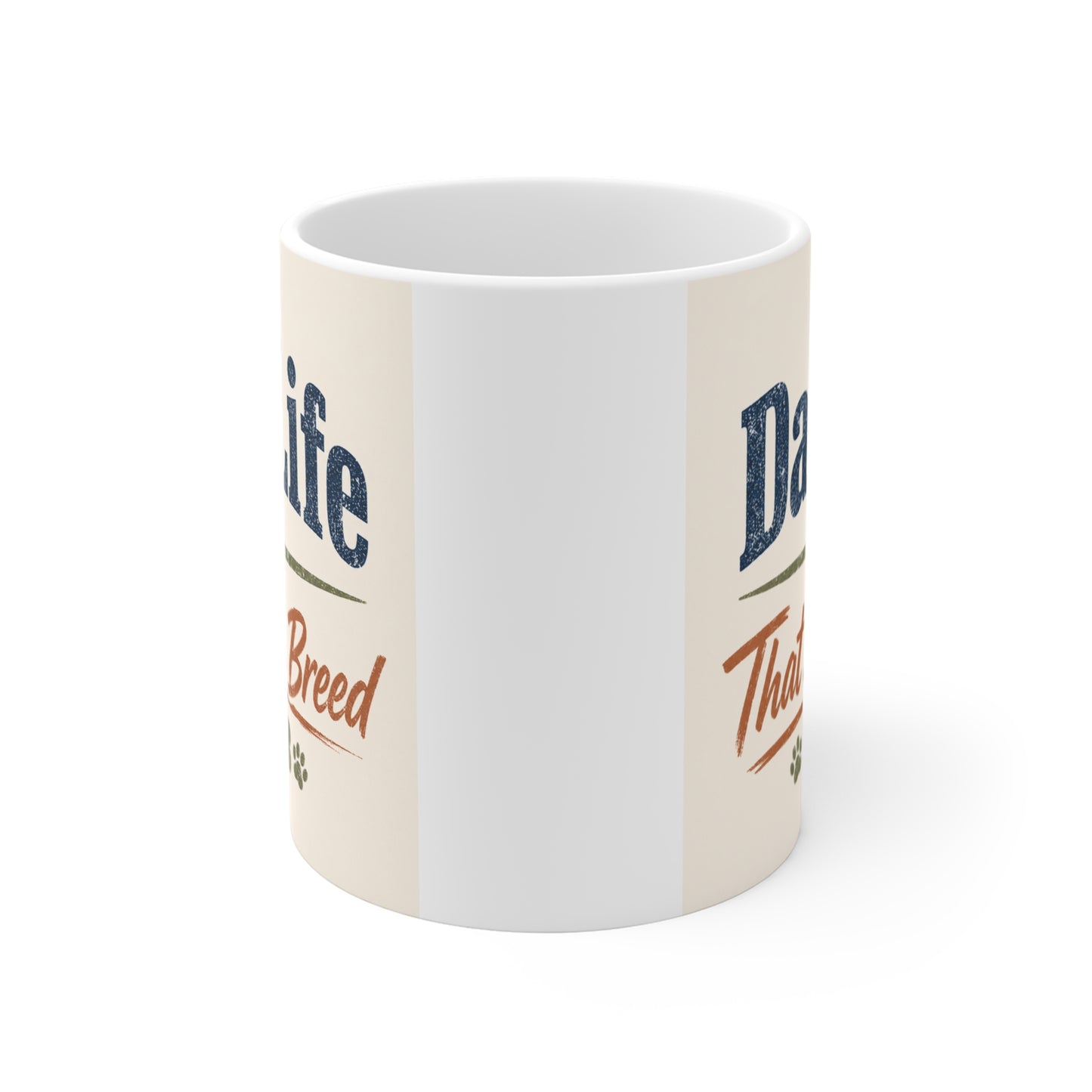 Funny dog dad coffee mug with quote Dad Life That’s My Breed and bone paw graphics gift for dog lovers and fathers