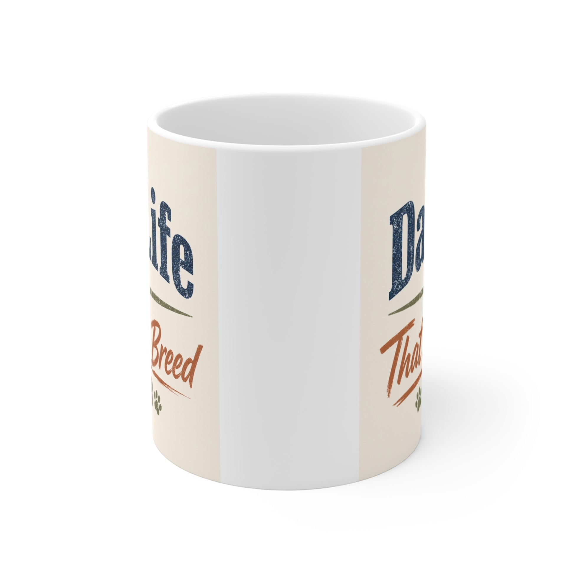 Funny dog dad coffee mug with quote Dad Life That’s My Breed and bone paw graphics gift for dog lovers and fathers