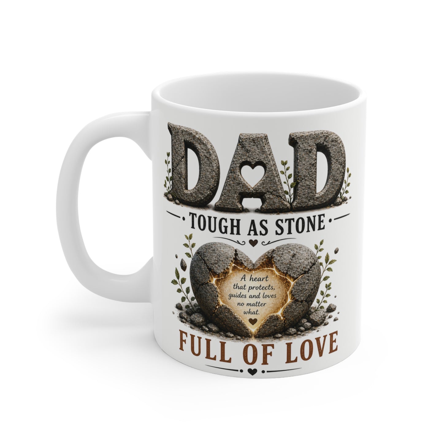 fathers day dad coffee mug 11oz white ceramic cup with meaningful quote and rustic style design