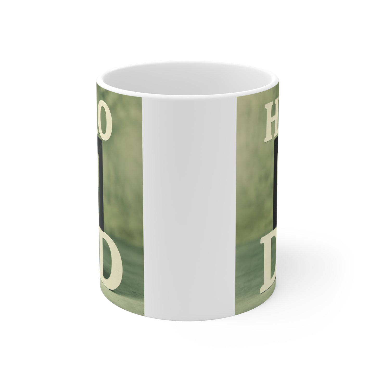 Minimalist Father’s Day mug featuring HERO DAD typography design