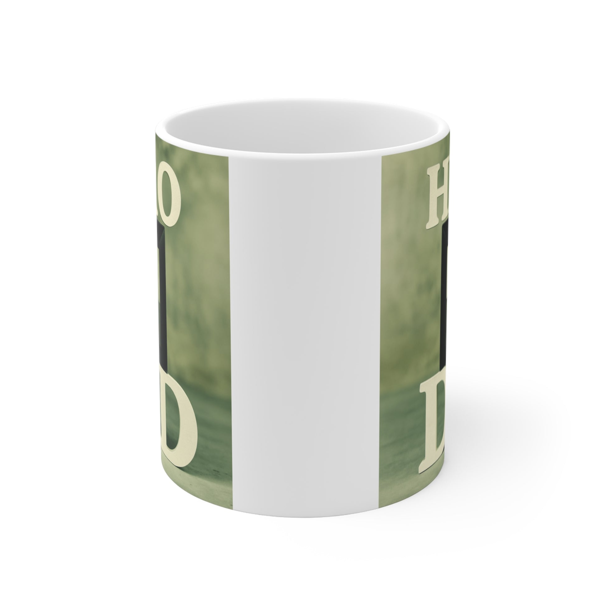 Minimalist Father’s Day mug featuring HERO DAD typography design