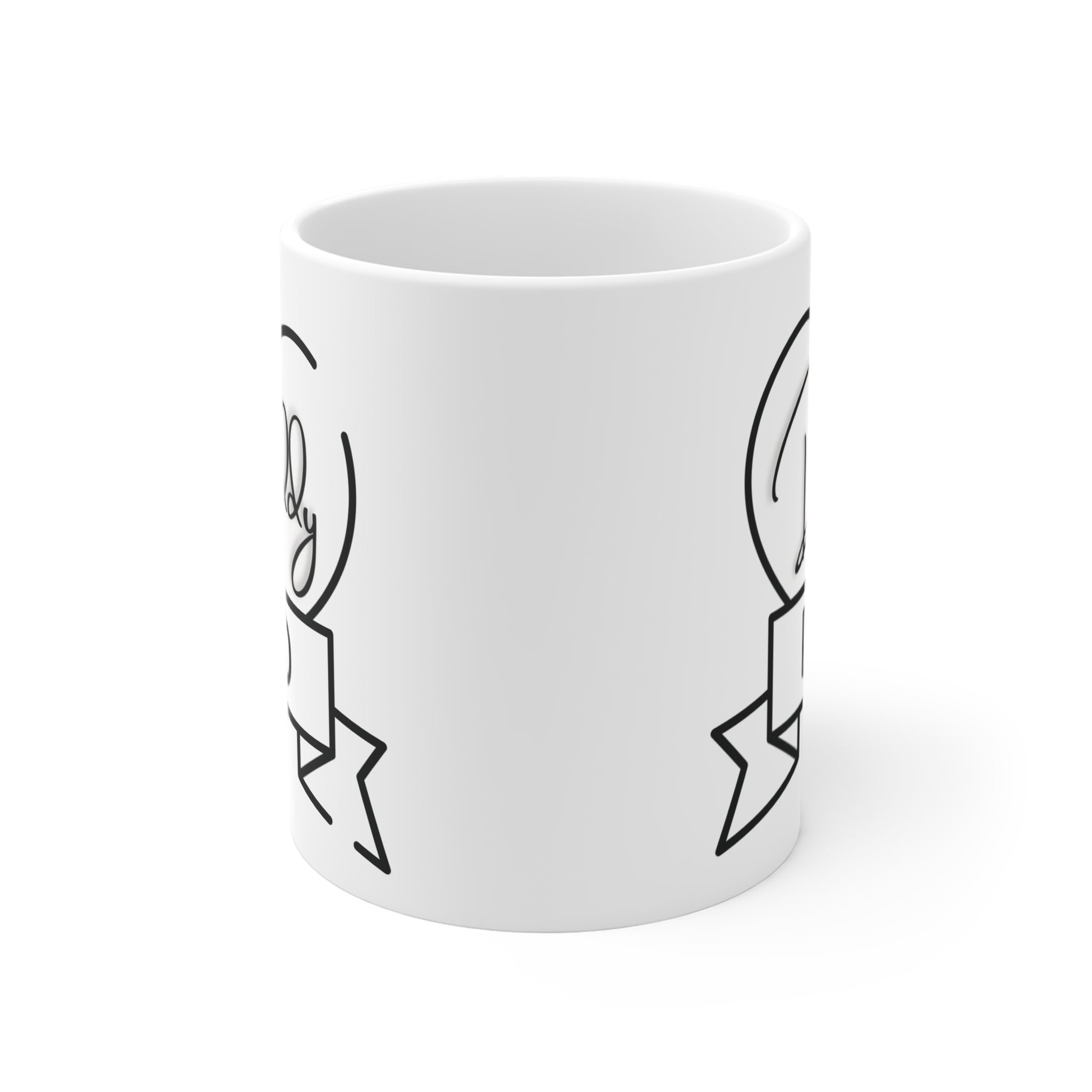 Minimalist dad mug with heart and “Daddy” design, high-quality 11oz ceramic father’s day mug gift from kids for dad