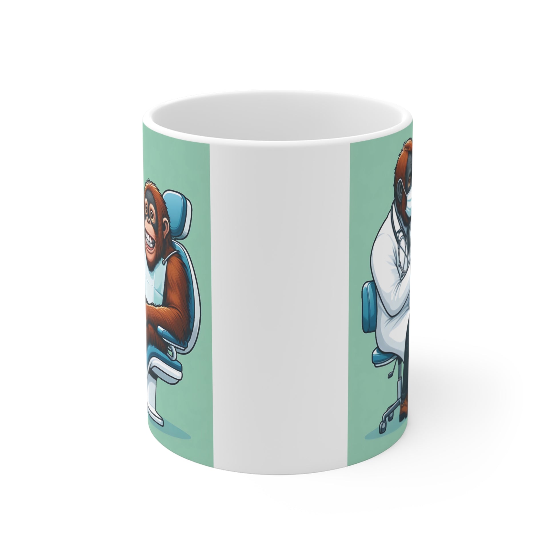 Dental Hygienist Cup (Cartoon Orangutan Dentist & Patient)