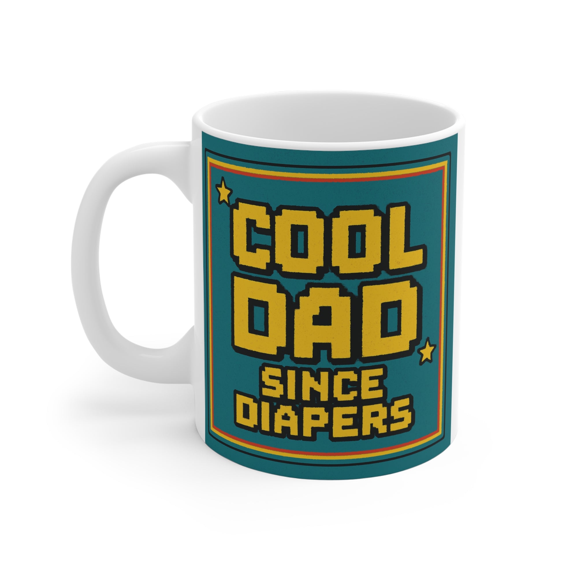 Cool Dad Since Diapers coffee cup gift for new dads and gaming fathers

