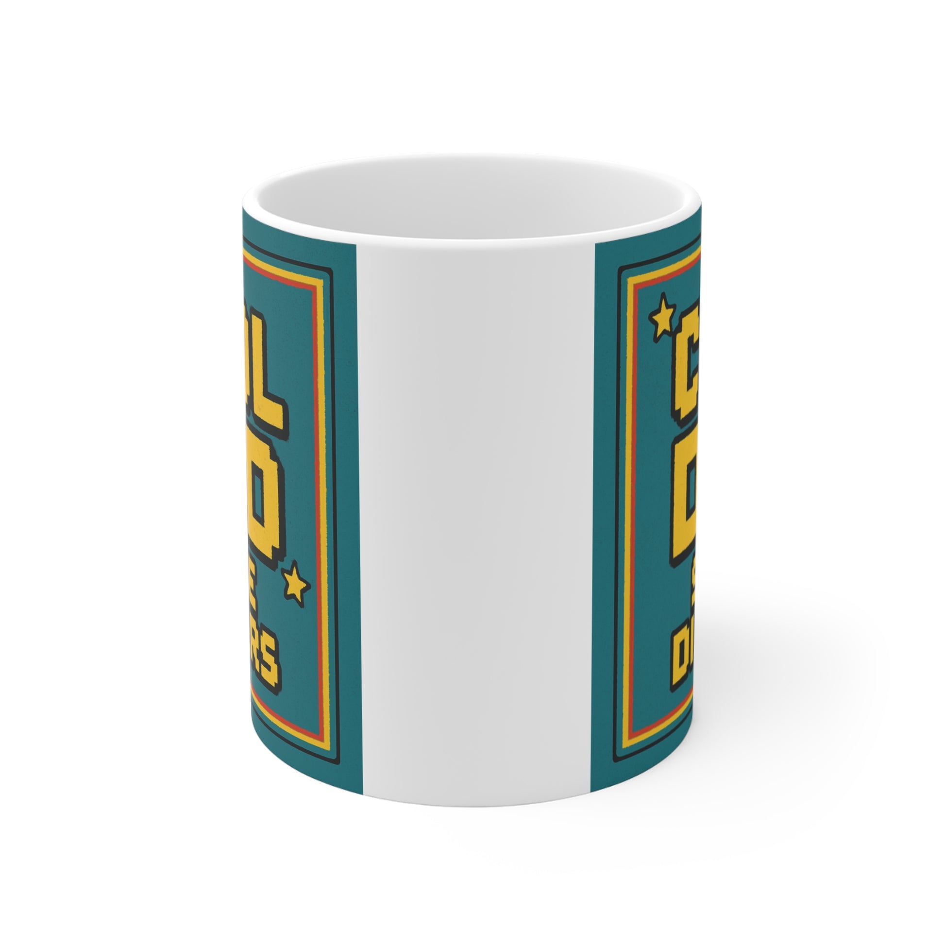 Funny gamer style dad mug with vintage arcade typography design
