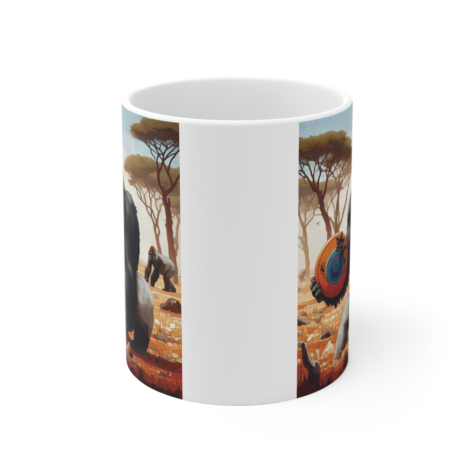 Funny Ape Cup Playing Frisbee