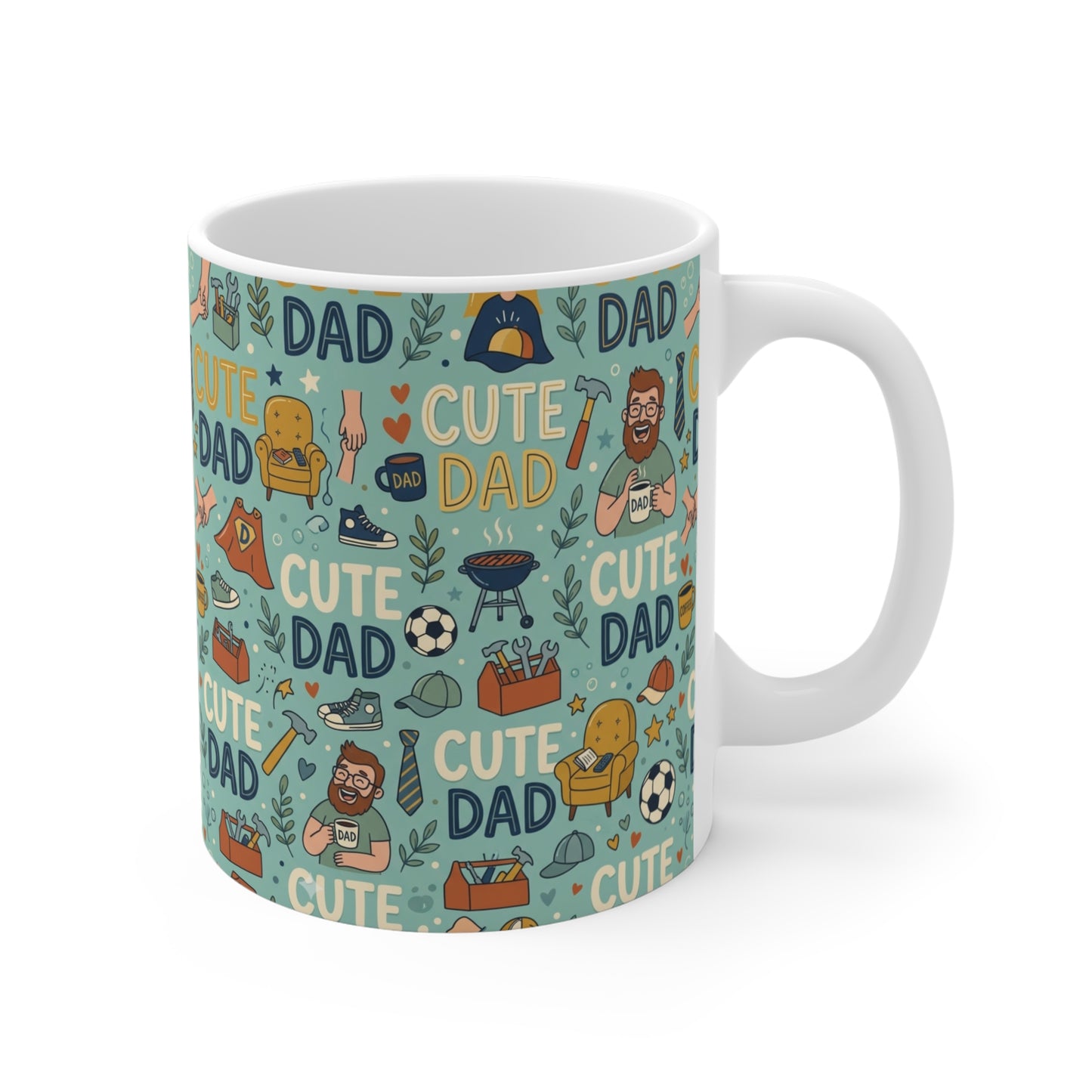Funny dad mug with “Cute Dad” design, novelty father’s day mug gift, cool dad coffee cup for everyday use