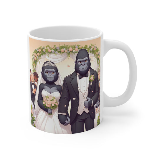 Funny Mug Wedding Gift with Charming Gorilla