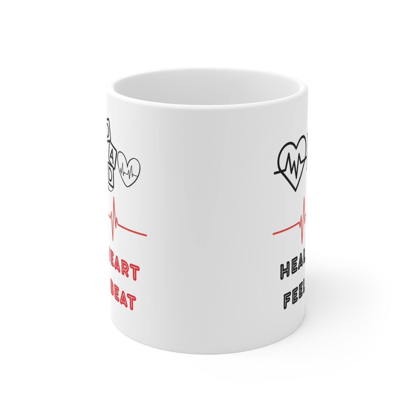 Healing heart Doctor Dad mug with ECG design, 11oz ceramic cup for healthcare dad Father’s Day or birthday gift