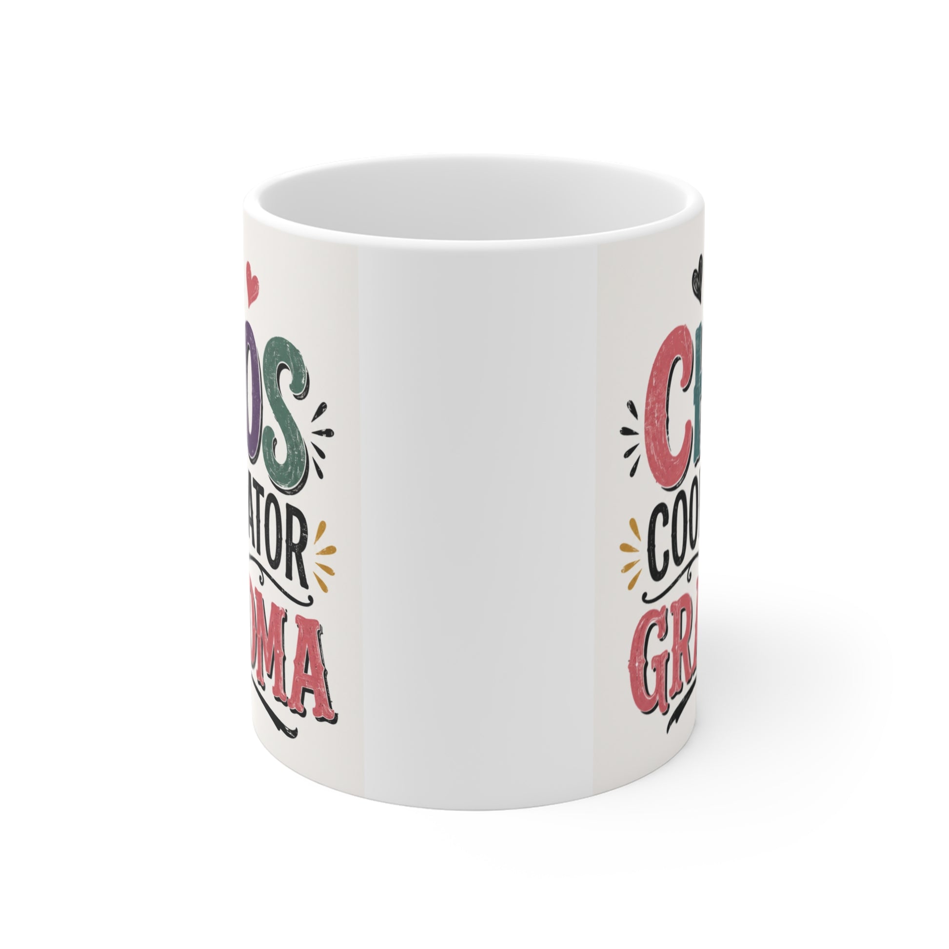 Funny Chaos Coordinator Grandma white ceramic mug gift for Grandma, Nana, Mimi, or Gigi