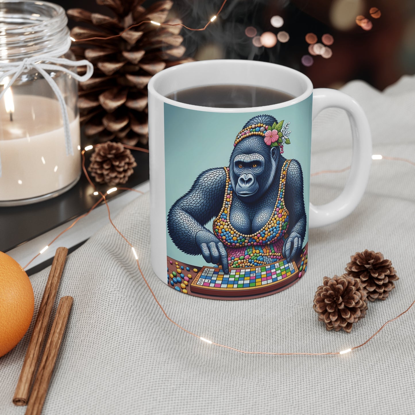 Gorilla Lover Mug (Gorilla Chess Player Design)
