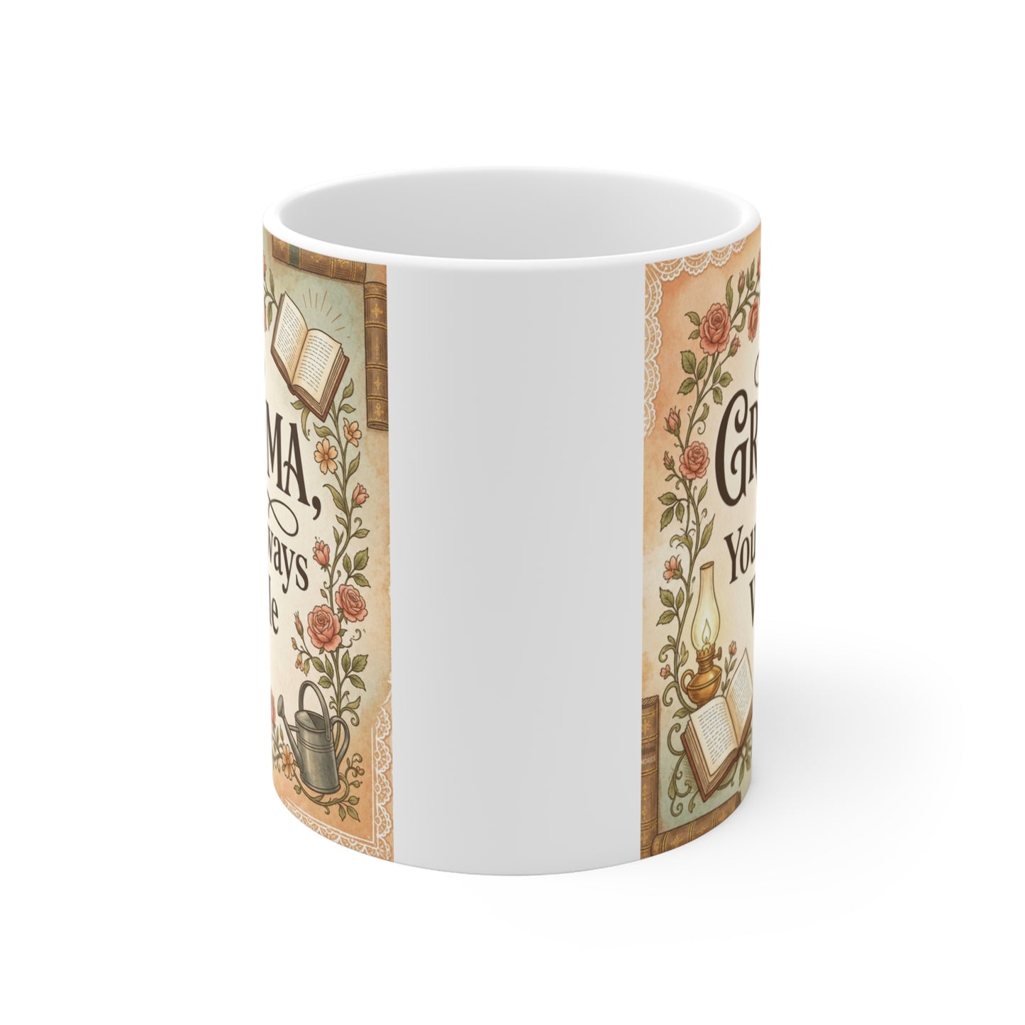 Rustic floral Nana coffee mug gift for grandmother birthday or memorial remembrance