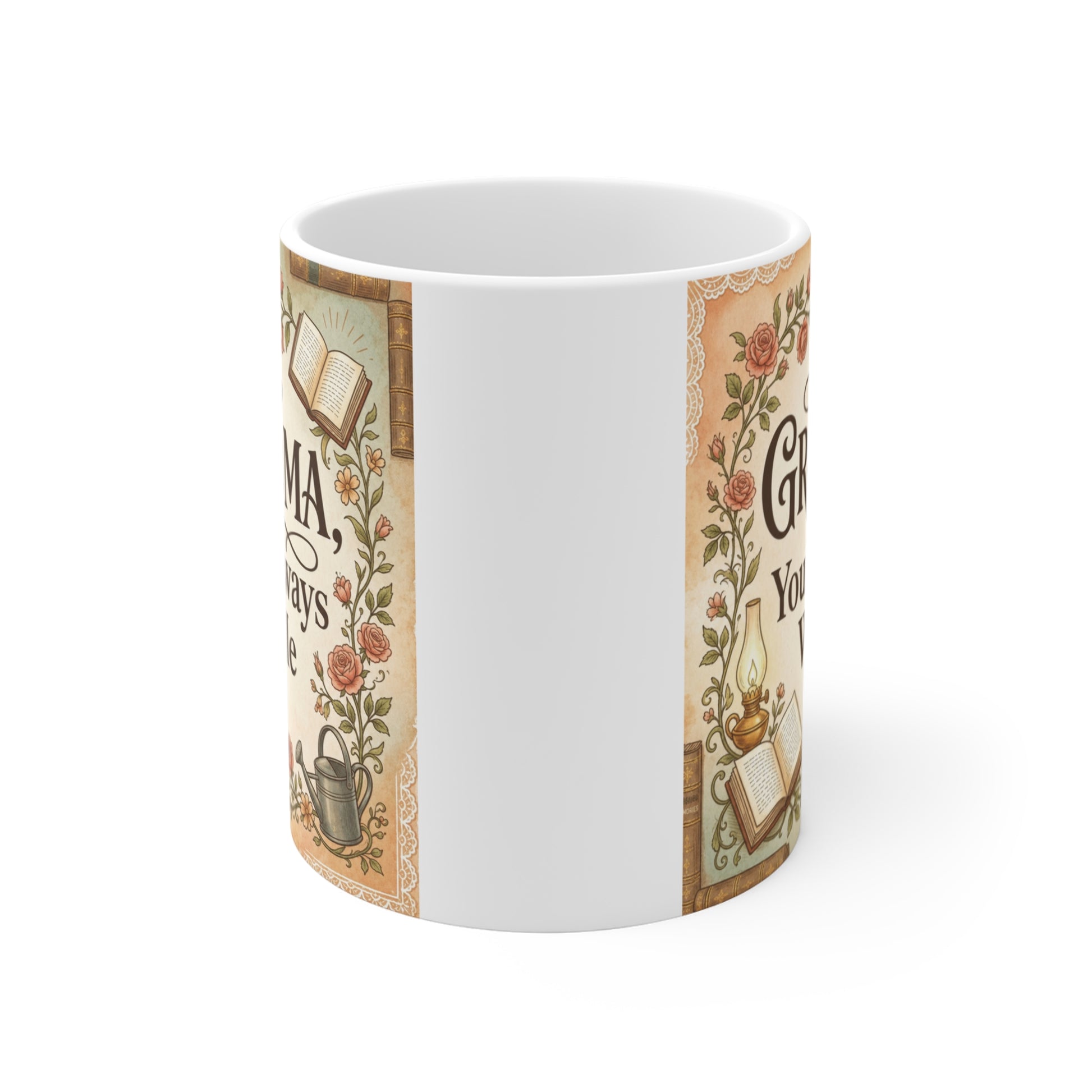 Rustic floral Nana coffee mug gift for grandmother birthday or memorial remembrance