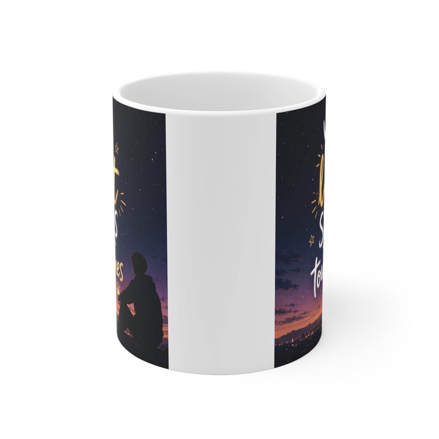 Motivational ceramic coffee mug featuring uplifting encouragement quote for teens and adults