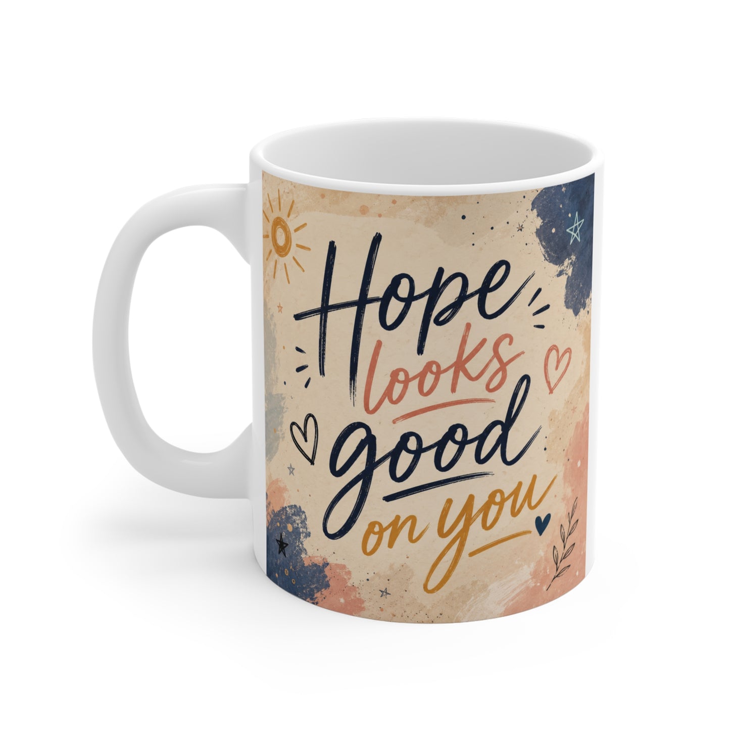Positive affirmation ceramic mug for women and teens with stylish handwritten lettering