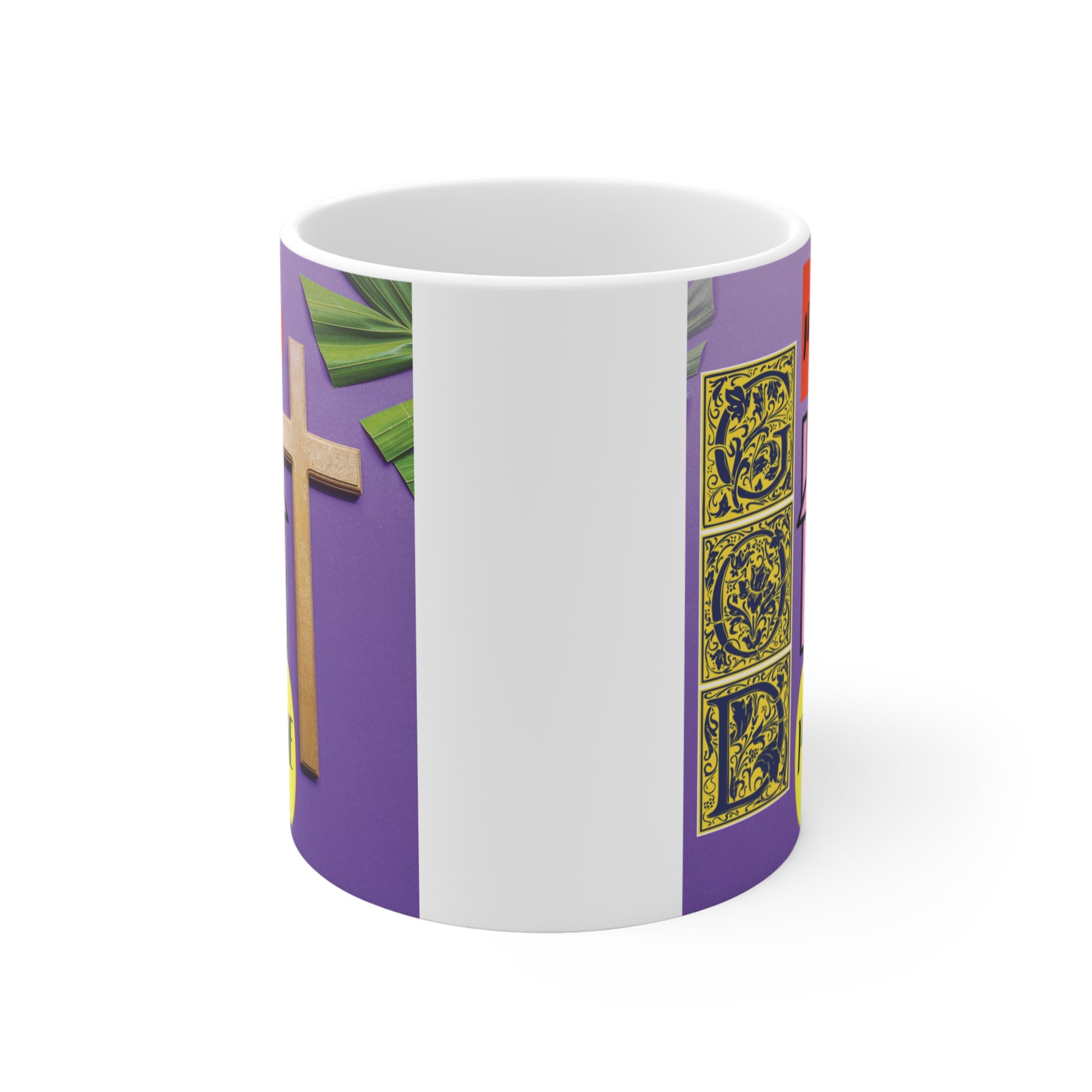 Christian faith mug with cross design and uplifting scripture-inspired quote, spiritual gift coffee cup