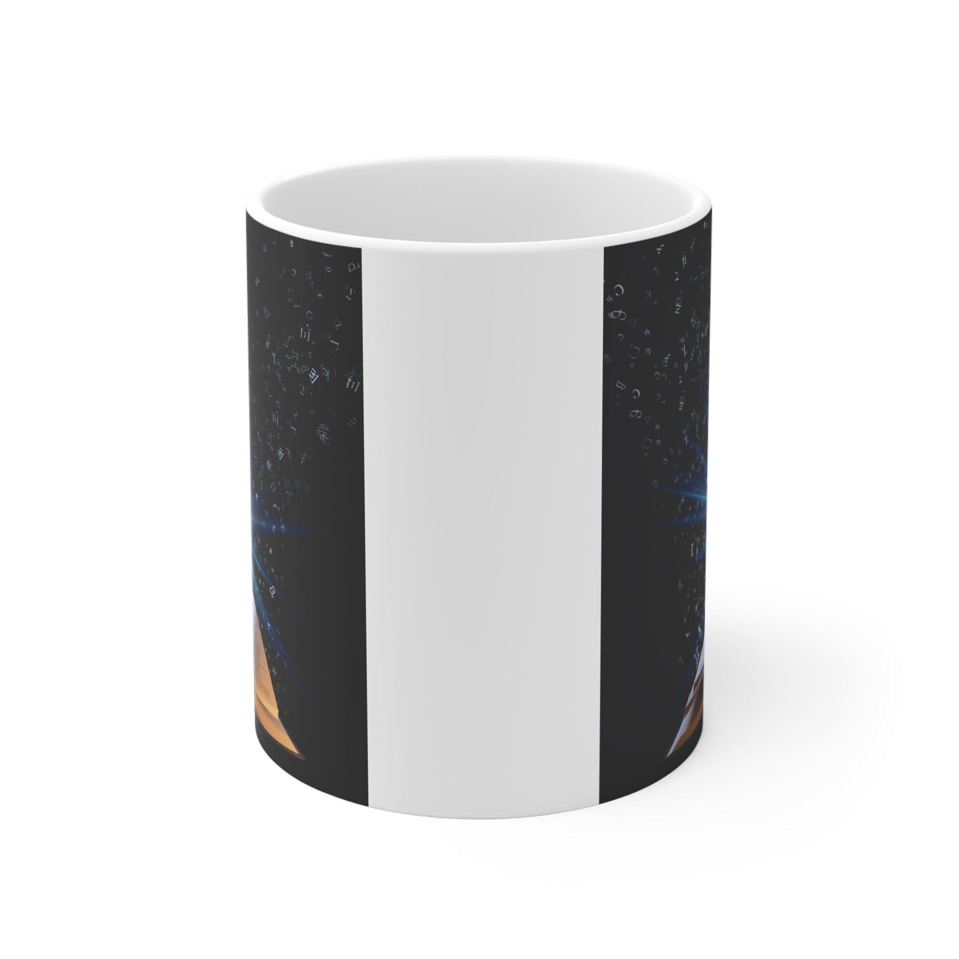 Spiritual mug with Jesus symbol, light of faith concept and Bible illustration, Christian gift idea