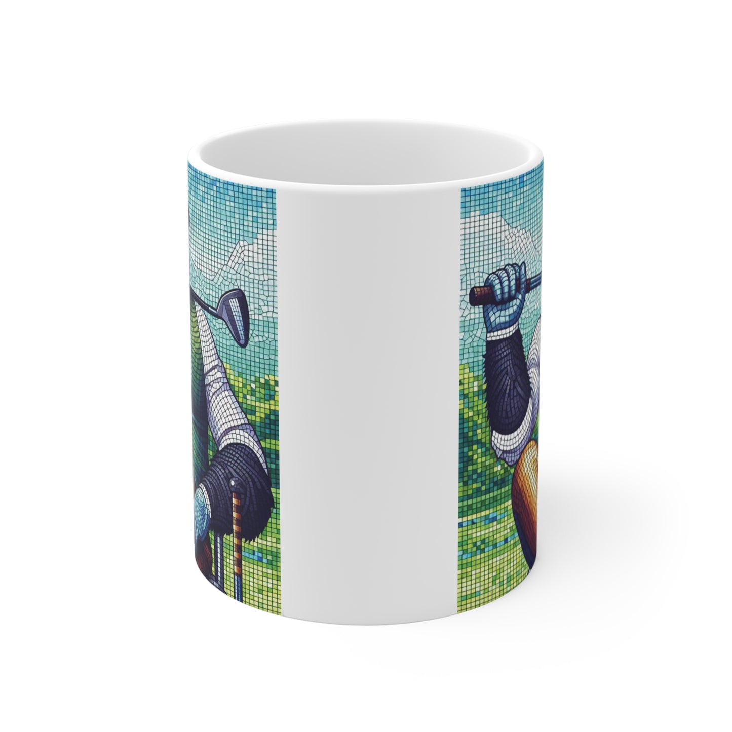 Unique monkey golf mug gift for golf lovers and animal art fans