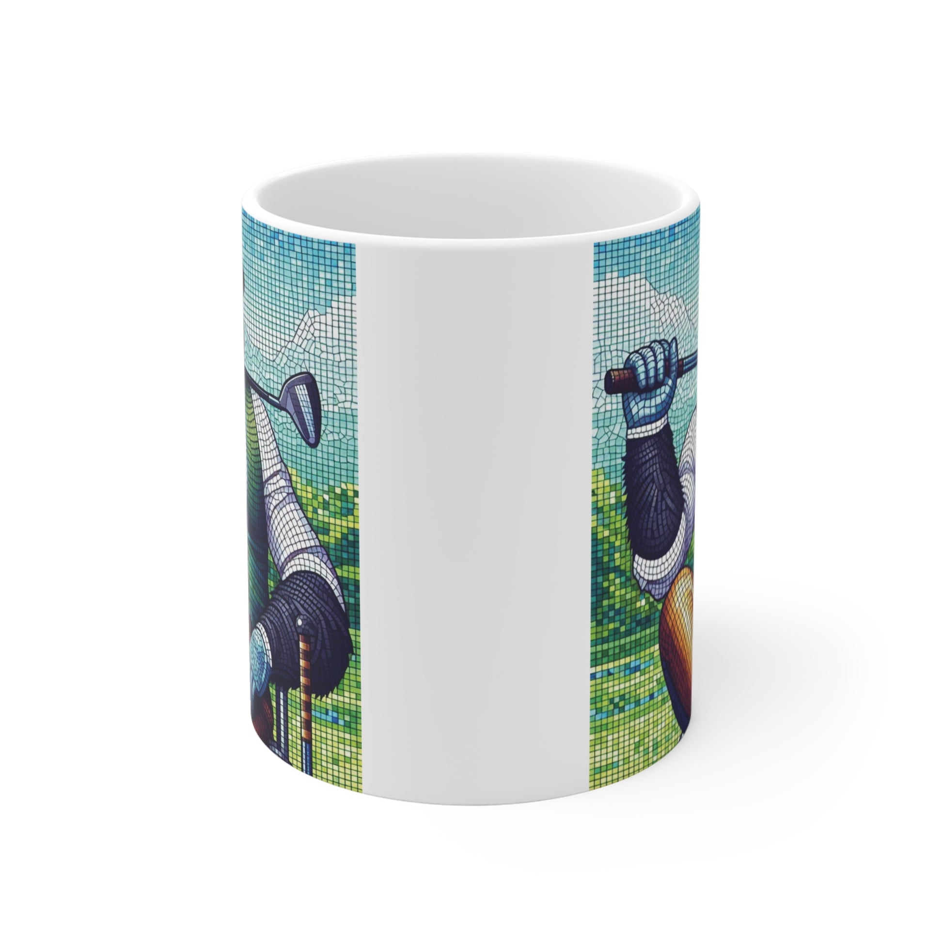 Unique monkey golf mug gift for golf lovers and animal art fans