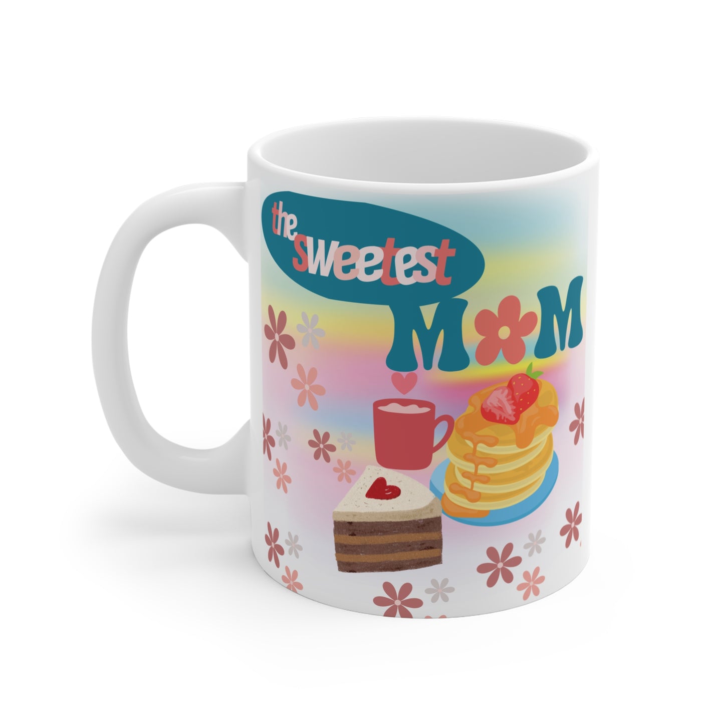 Gift mug for mom with colorful pastel pattern and sweet message