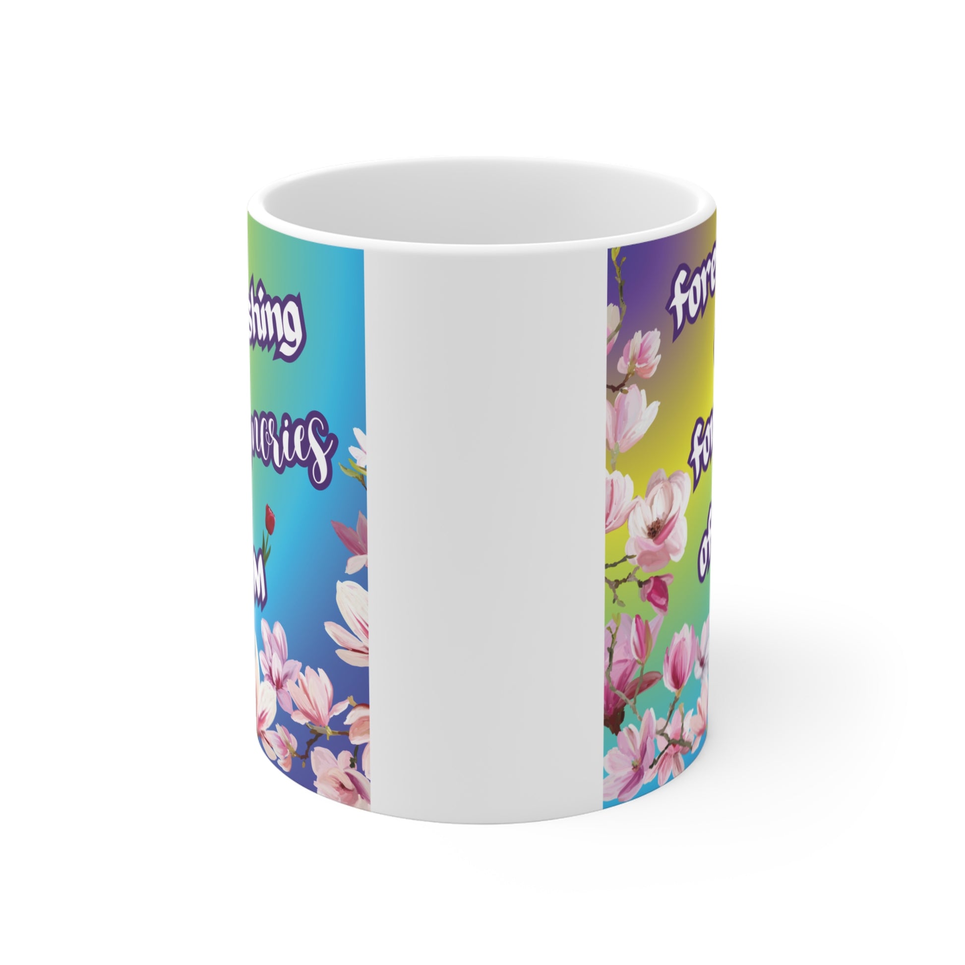 Floral remembrance mug for mom featuring ‘Forever cherishing fond memories of our mom’, thoughtful gift for honoring a beloved mother