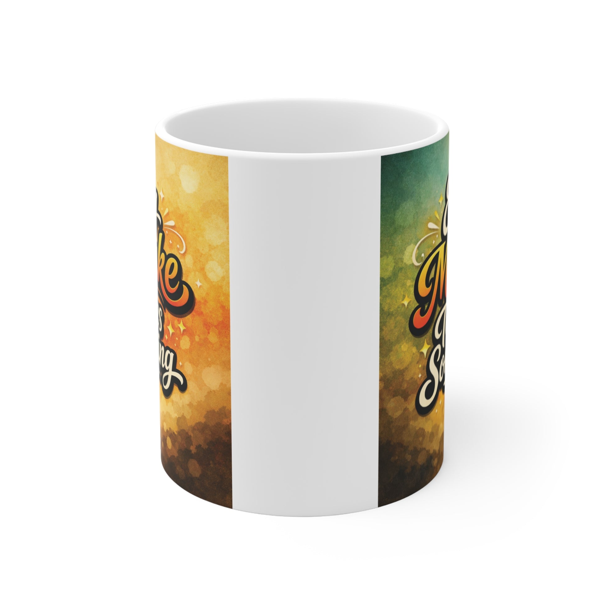Motivational ceramic mug featuring positive mindset quote for students, teachers, and office desk decor