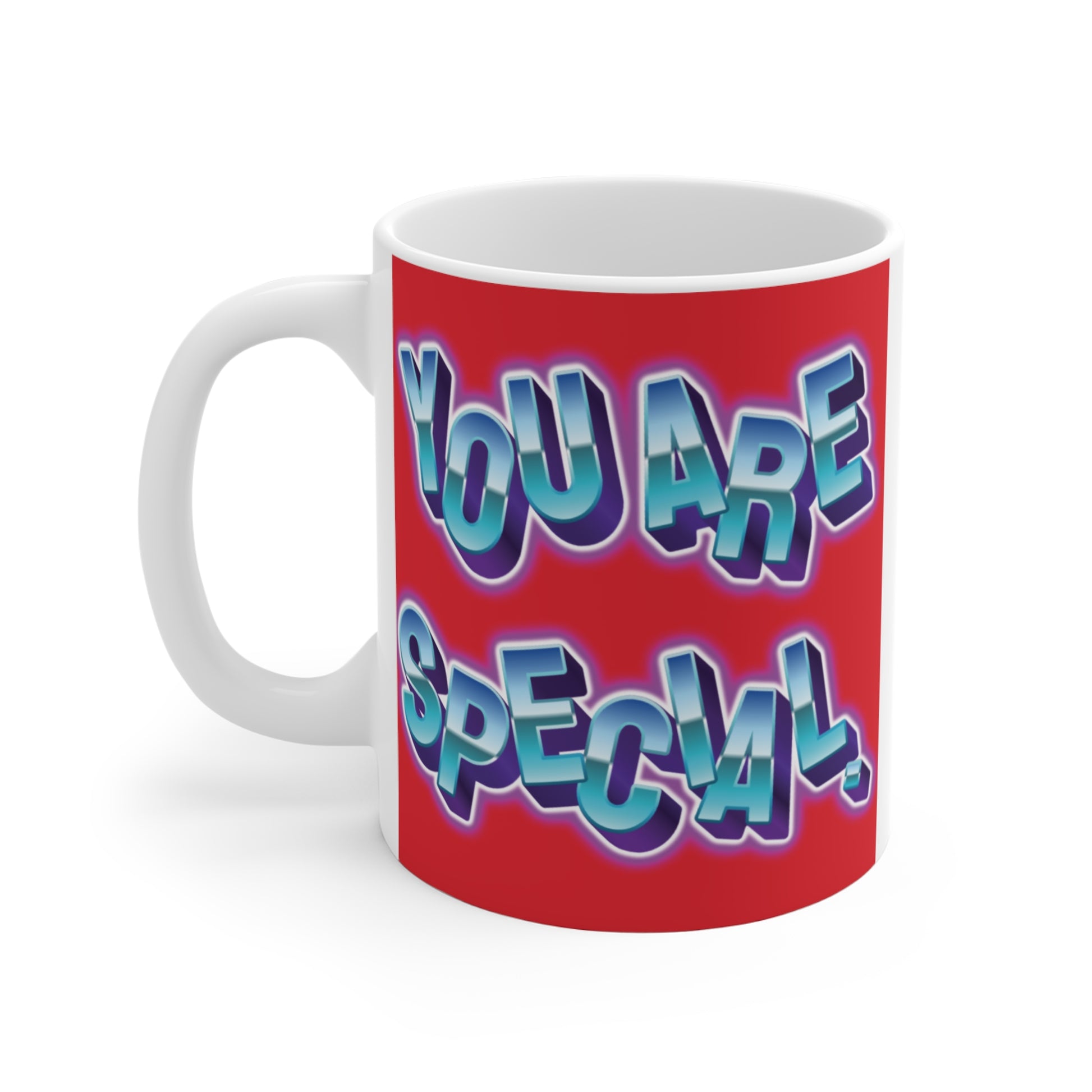 “Inspirational ‘You Are Special’ mug design with vibrant typography, positive affirmation gift for friends or family