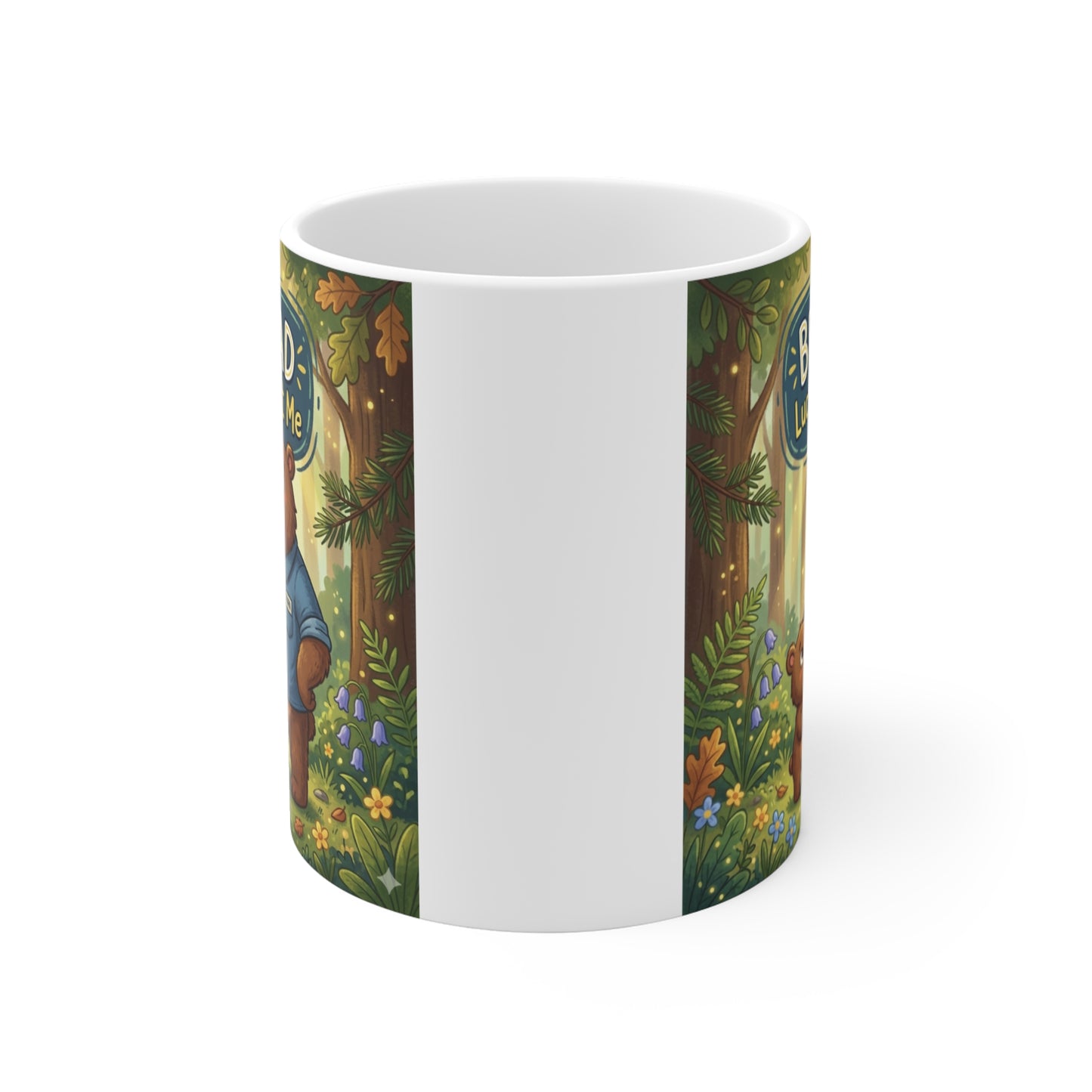 Adorable dad gift mug with bear illustration and heartwarming message, perfect birthday or Christmas present for dad