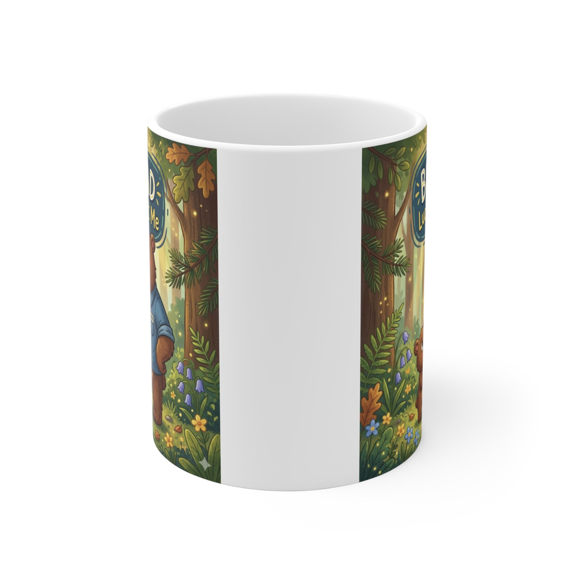 Adorable dad gift mug with bear illustration and heartwarming message, perfect birthday or Christmas present for dad