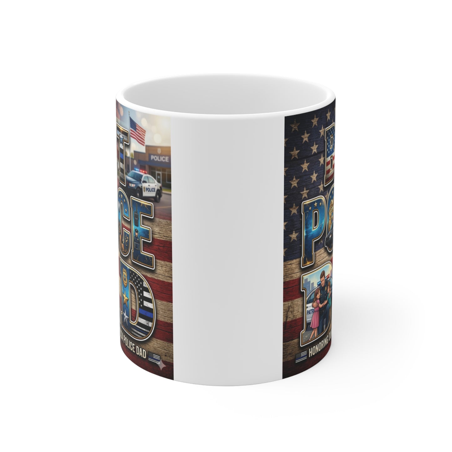 Law enforcement dad mug with bold Best Police Dad text, perfect police officer gift idea