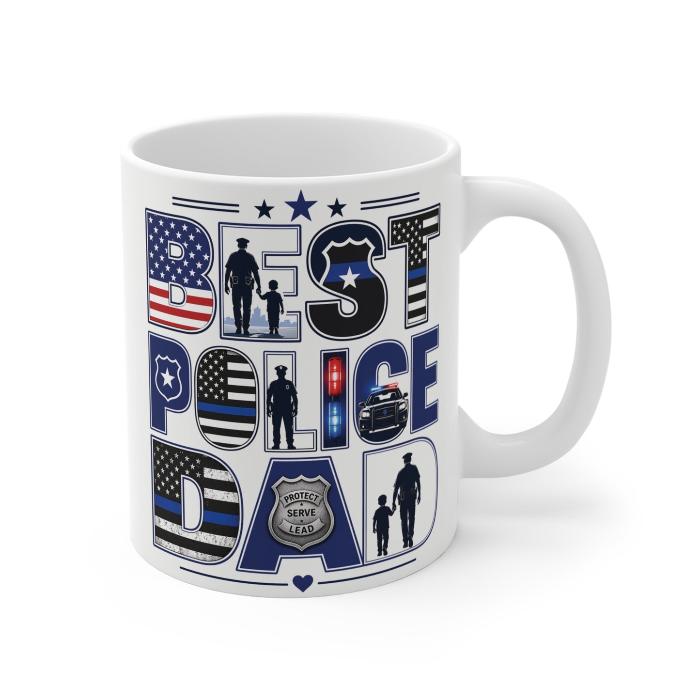 Best Police Dad mug 11oz. A Patriotic  gift
