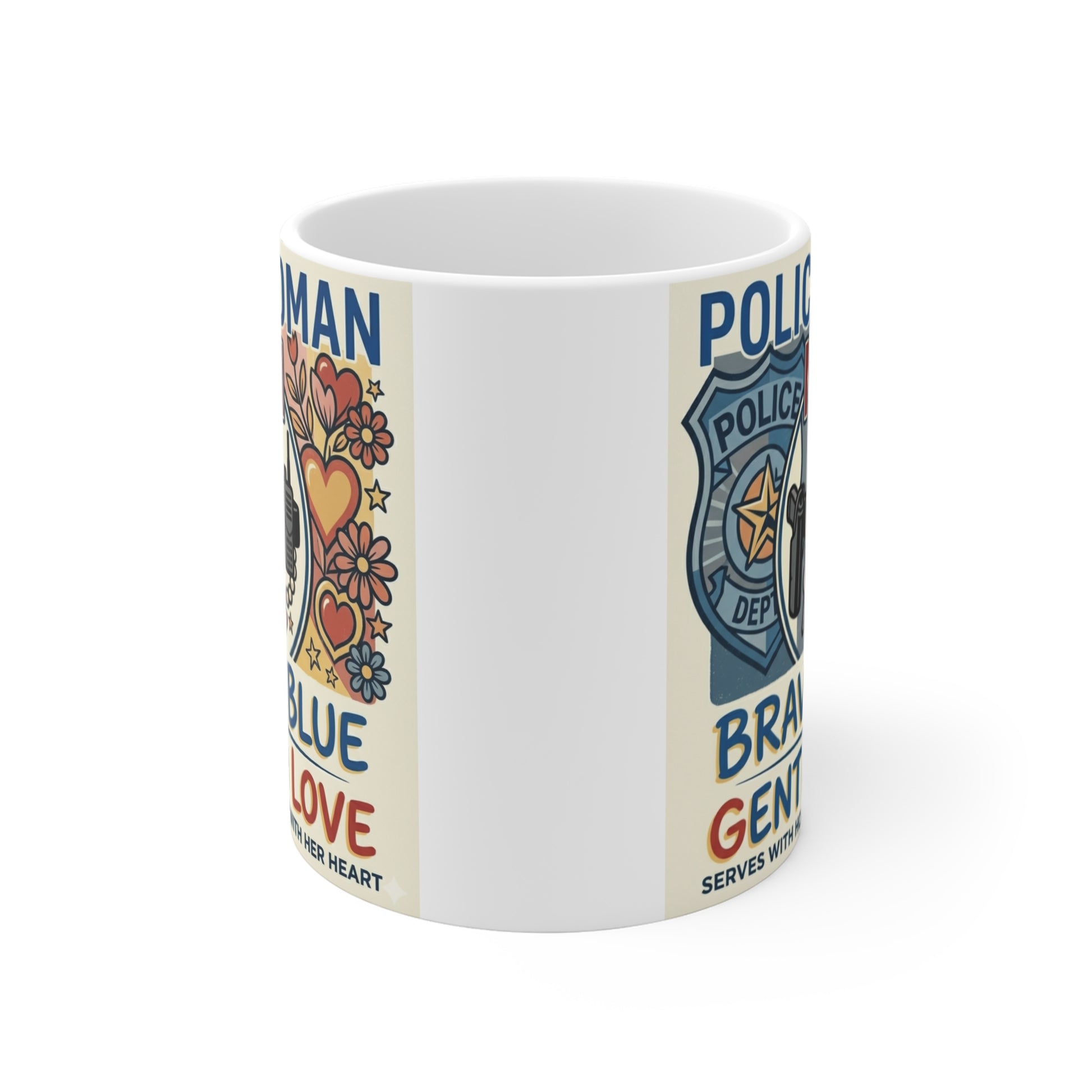 Law enforcement mom mug with heartfelt message, durable ceramic police appreciation gift for moms in blue families