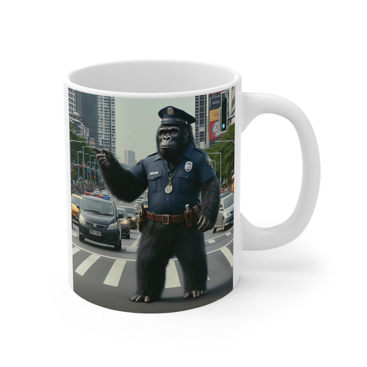 Police Mug with Gorilla Design
