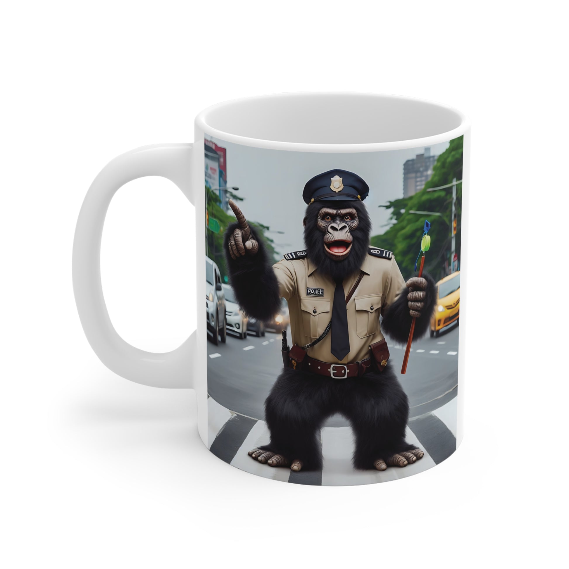 Policeman Coffee Mug - Gorilla Traffic Cop