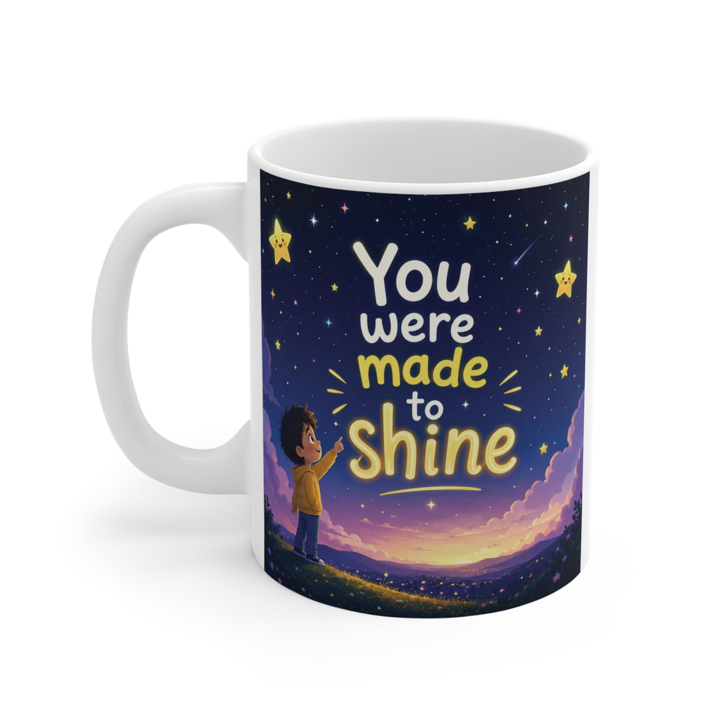 Cute galaxy-themed 11oz mug with positive affirmation text for teens and adults