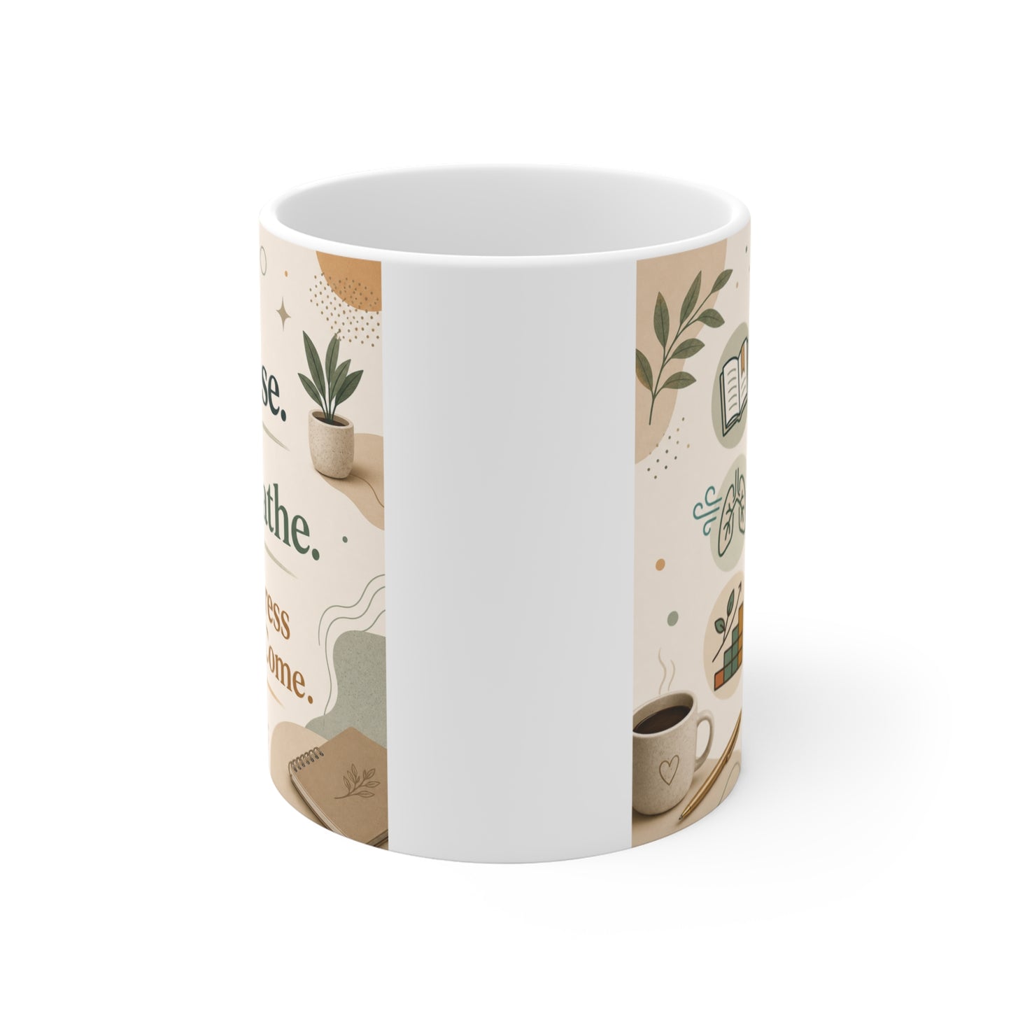11oz motivational mug with mindfulness message for stress relief and self-care gift