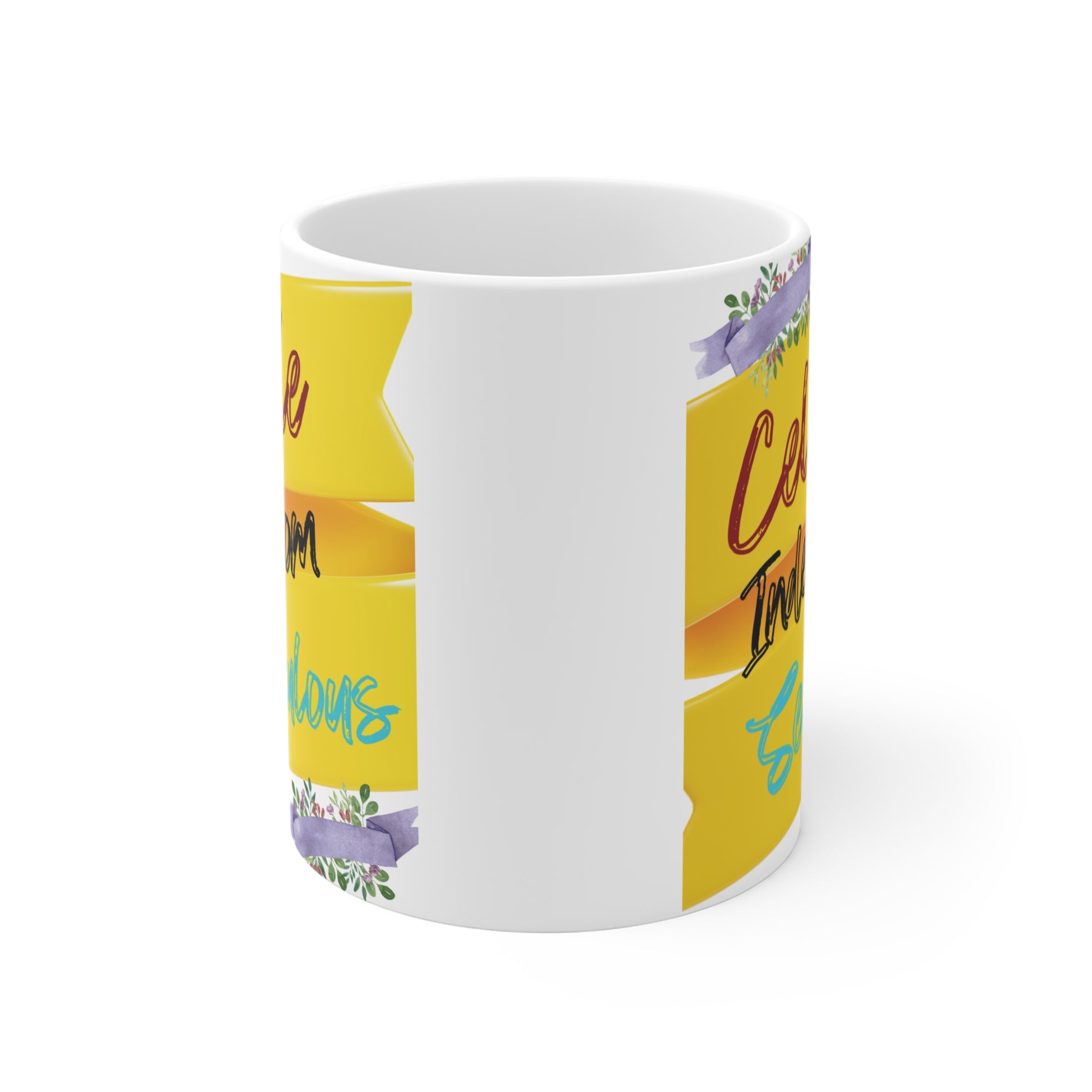 Single life quote mug in yellow, independence themed coffee cup gift for confident women