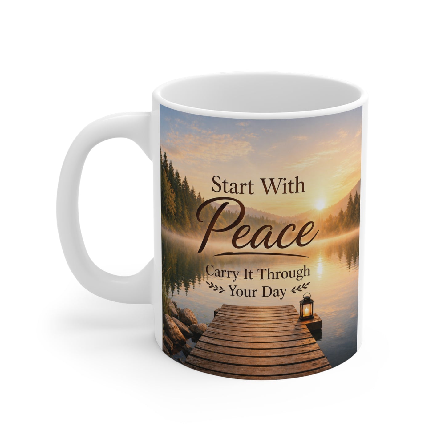 Peaceful morning affirmation mug 11oz ceramic cup